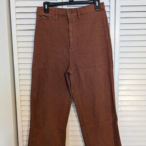 Quince Organic Stretch Cotton Twill Straight Leg Cropped Pants